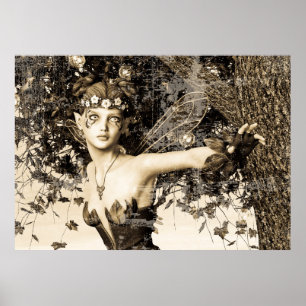 Spring Fairy Woodland Vintage Photo Fantasy Art Poster