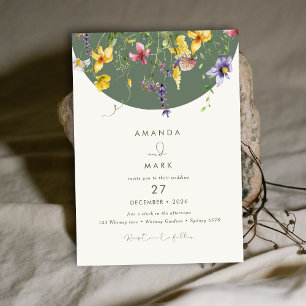 Spring Fall Boho Wildflower Bloom Whimsical  Invitation