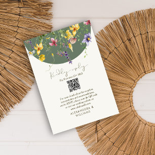 Spring Fall Boho Wildflower Bloom Whimsical  RSVP Card