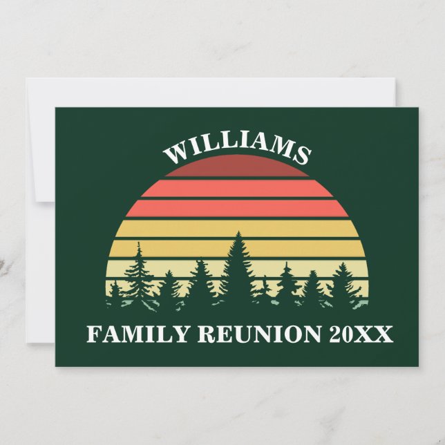 Spring Family Reunion Forest Sunset Custom Party Invitation (Front)