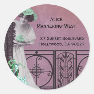 Spring Fancy in Rose and Green - Address Labels