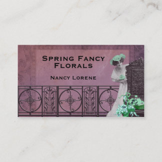 Spring Fancy in Rose and Green Business Card