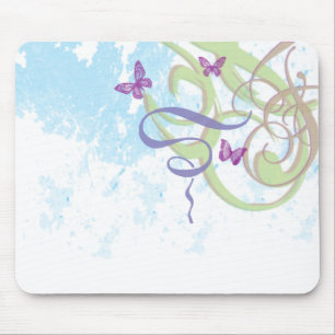 Spring Fantasy - Swirls & Butterflies - Mousepad