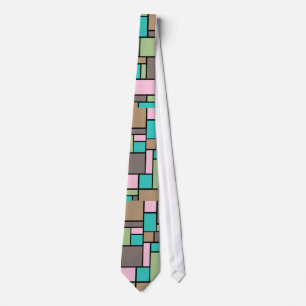Spring Fashion colour Abstract Rectangle pattern Tie