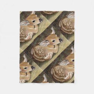 Spring Fawn Fleece Blanket