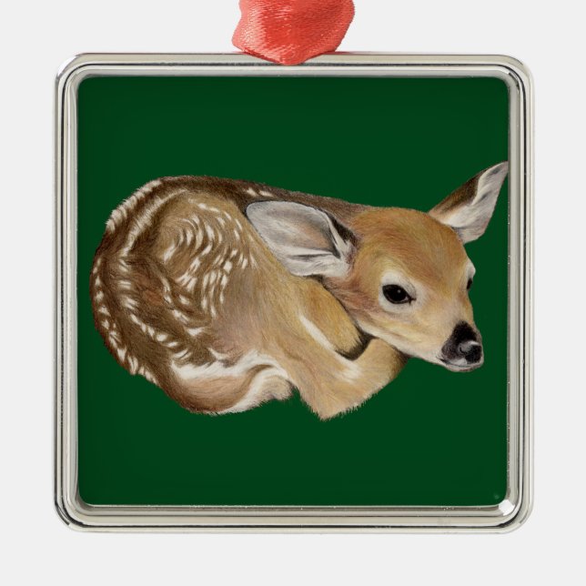 Spring Fawn Metal Tree Decoration (Front)