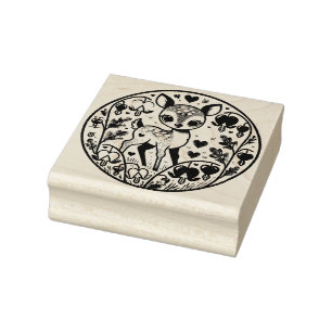 Spring Fawn Rubber Stamp