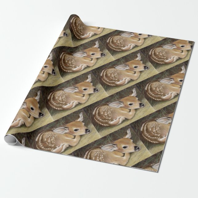 Spring Fawn Wrapping Paper (Unrolled)