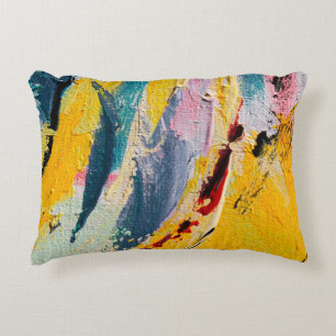 Spring Festival. Multicolored texture painting. Ab Decorative Cushion