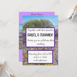 Spring field landscape invitation