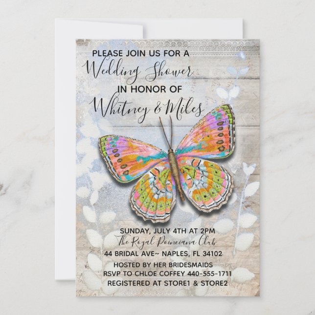 Spring Fling Butterfly Wedding Shower Invitation (Front)