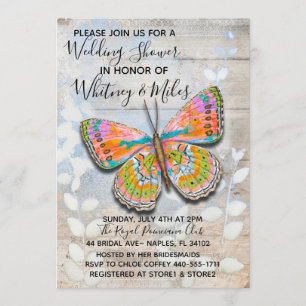 Spring Fling Butterfly Wedding Shower Invitation