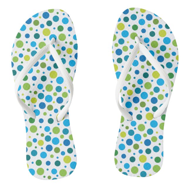 Spring Fling Dots Flip Flops (Footbed)