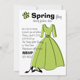 Spring Fling Fashion Illustration Invitation