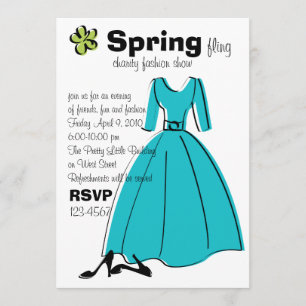 Spring Fling Fashion Illustration Invitation