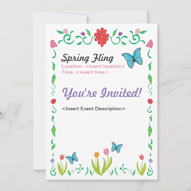 Spring Fling Invite (Front)