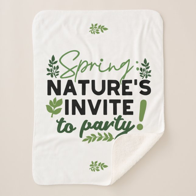Spring Fling Party - Nature's Celebration Call Sherpa Blanket (Front)