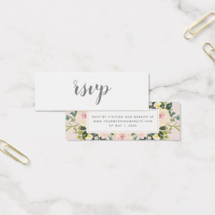 Spring Flora Blush Wedding RSVP Online Card