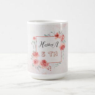 Spring Floral Anniversary Elegant Modern Wedding Coffee Mug