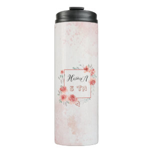 Spring Floral Anniversary   Modern Elegant Wedding Thermal Tumbler