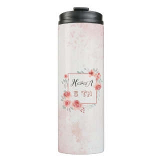 Spring Floral Anniversary | Modern Elegant Wedding Thermal Tumbler