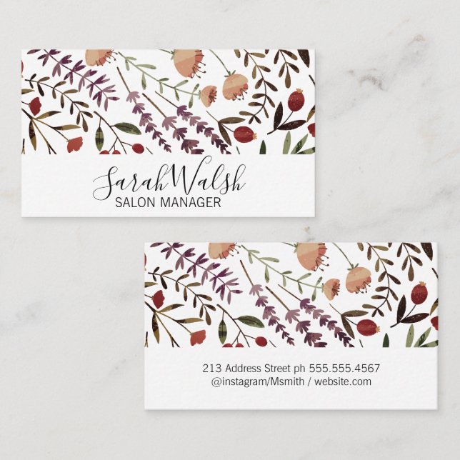 Spring Floral Arrangement Appointment Card (Front/Back)
