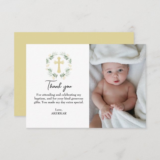 Spring Floral Arrangements photo Thank You Card (Front/Back)