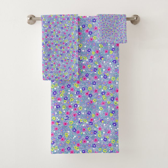 Spring Floral Art Bath Towel Set (Insitu)