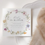 Spring Floral Baby in Bloom Square Baby Shower | Invitation<br><div class="desc">Simple yet incredibly stunning,  our botanical spring/summer baby shower wreath square invitation is perfect for your floral and feminine shower celebrations.</div>