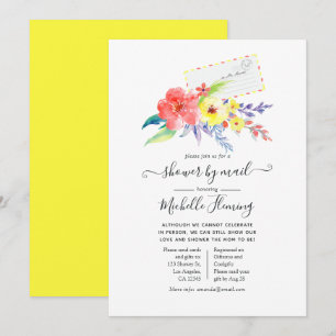 Spring Floral Baby Shower by Mail Invitation