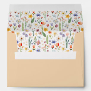 Spring Floral Baby Shower Envelope – Peach Wildflo