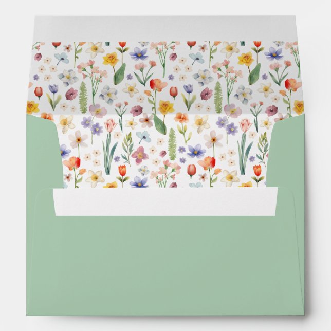 Spring Floral Baby Shower Envelope – Wildflower  (Back (Bottom))