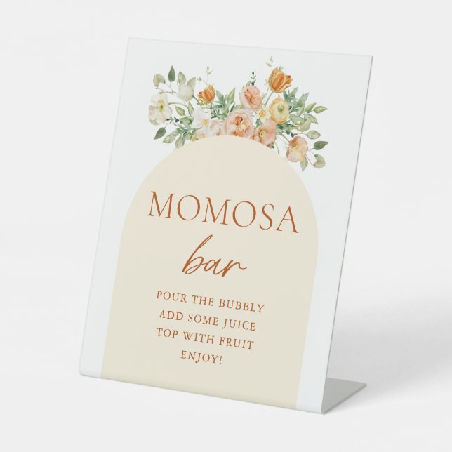 Spring Floral Baby Shower Momosa Bar Sign (Front)