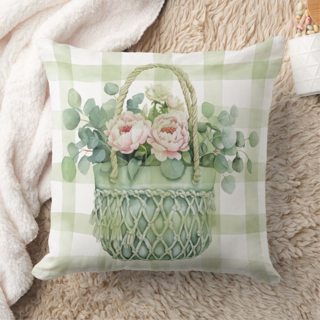 Spring Floral Basket  Cushion (Blanket)
