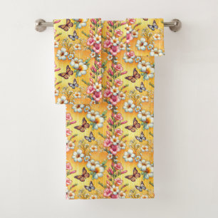 Spring Floral  Bath Towel Set