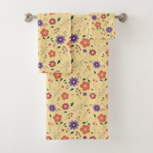 Spring Floral Bath Towel Set