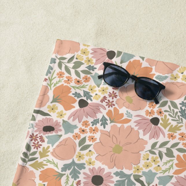 Spring Floral Beach Towel (In Situ)
