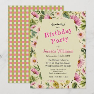 Spring Floral Birthday Invitation