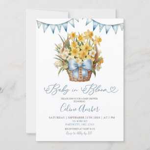 Spring Floral Blue Coquette Baby Shower Invitation