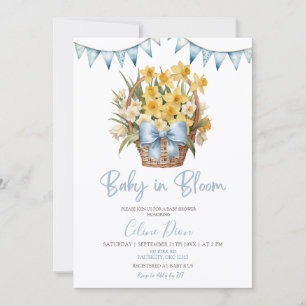 Spring Floral Blue Coquette Baby Shower Invitation