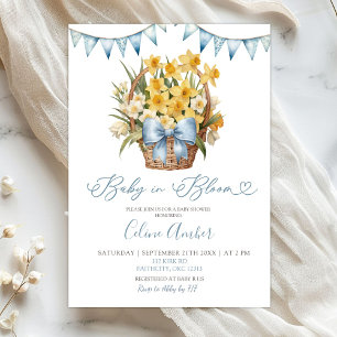 Spring Floral Blue Coquette Baby Shower Invitation