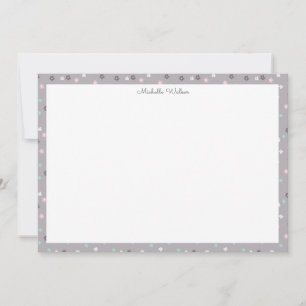 spring floral blush and turquoise monogram card