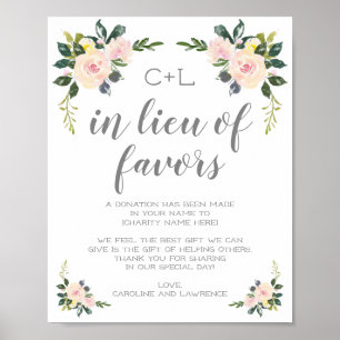 Spring Floral Blush In Lieu of Wedding Favours Sig Poster