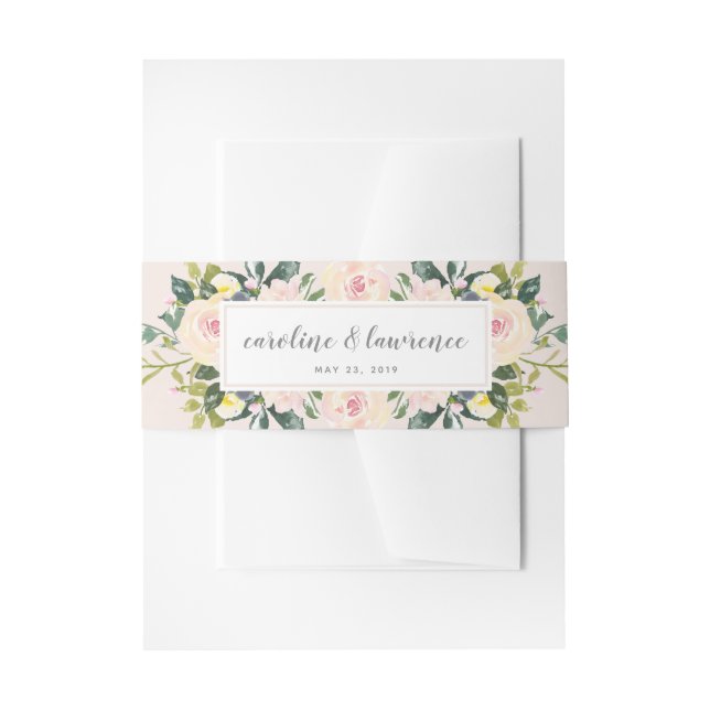 Spring Floral Blush | Wedding Belly Band Invitation Belly Band (Front Example)