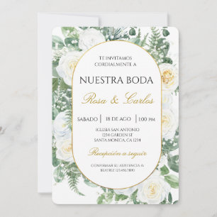 Spring Floral Boho Spanish Wedding  Invitation