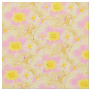 Spring Floral Bold Yellow and Pink Fabric