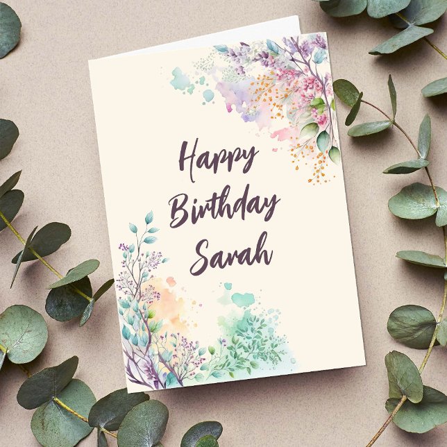 Spring floral botanical colourful birthday card (Creator Uploaded)