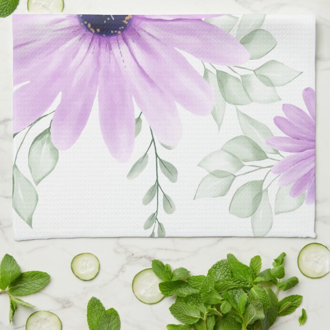 Spring Floral Botanical Kitchen Towel – Colourful  (Folded)