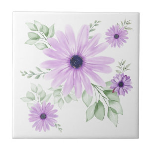 Spring Floral Botanical Pattern Ceramic Tile 