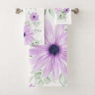 Spring Floral Botanical Pattern Colourful Bath Towel Set